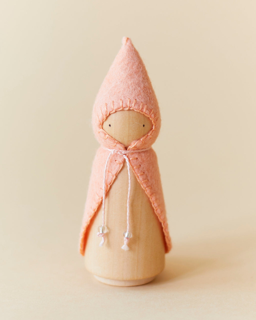 Wonderheart Pastel Orange Wooden Gnome | Playroom Avenue