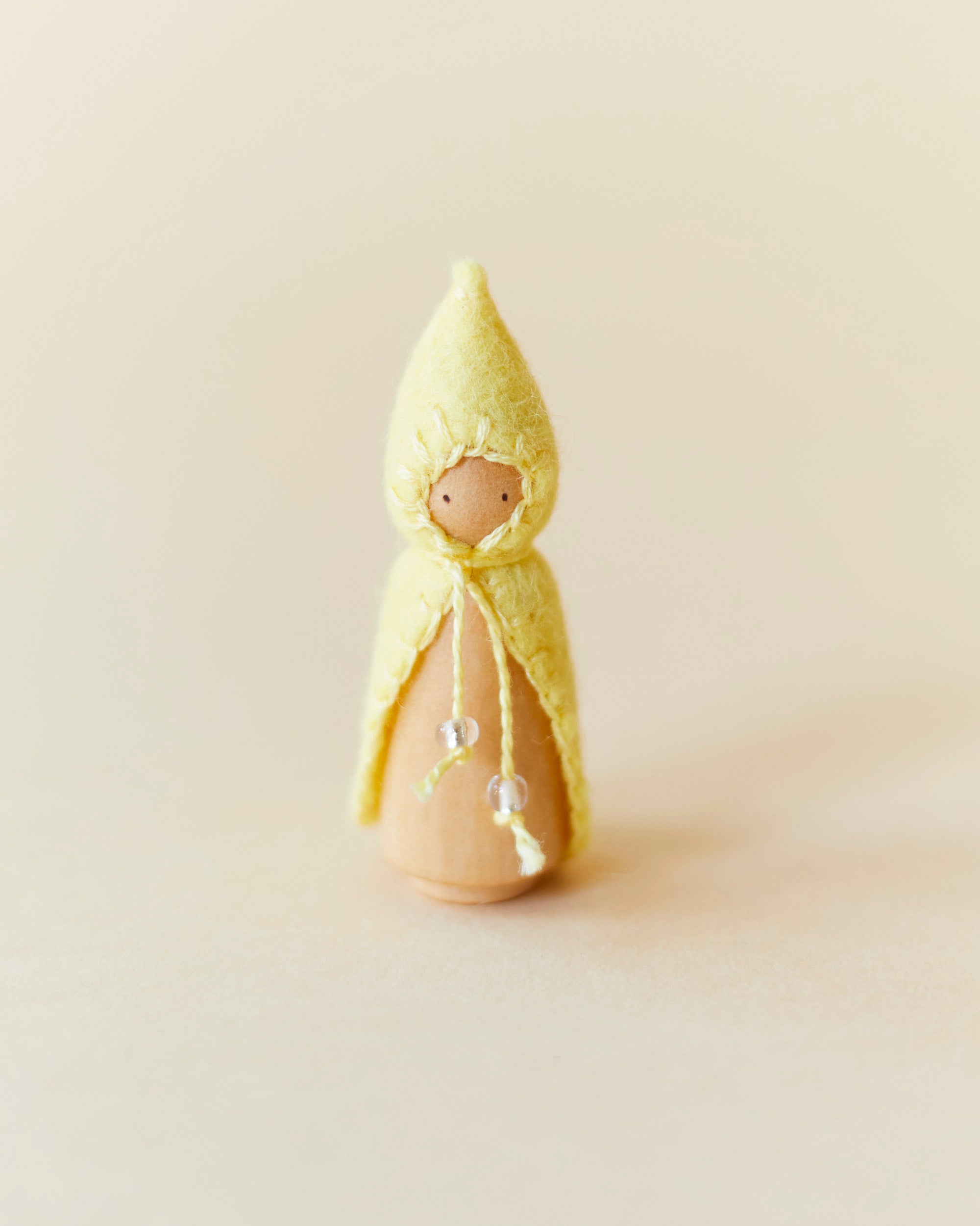 Wonderheart Mini Pastel Yellow Wooden Gnome