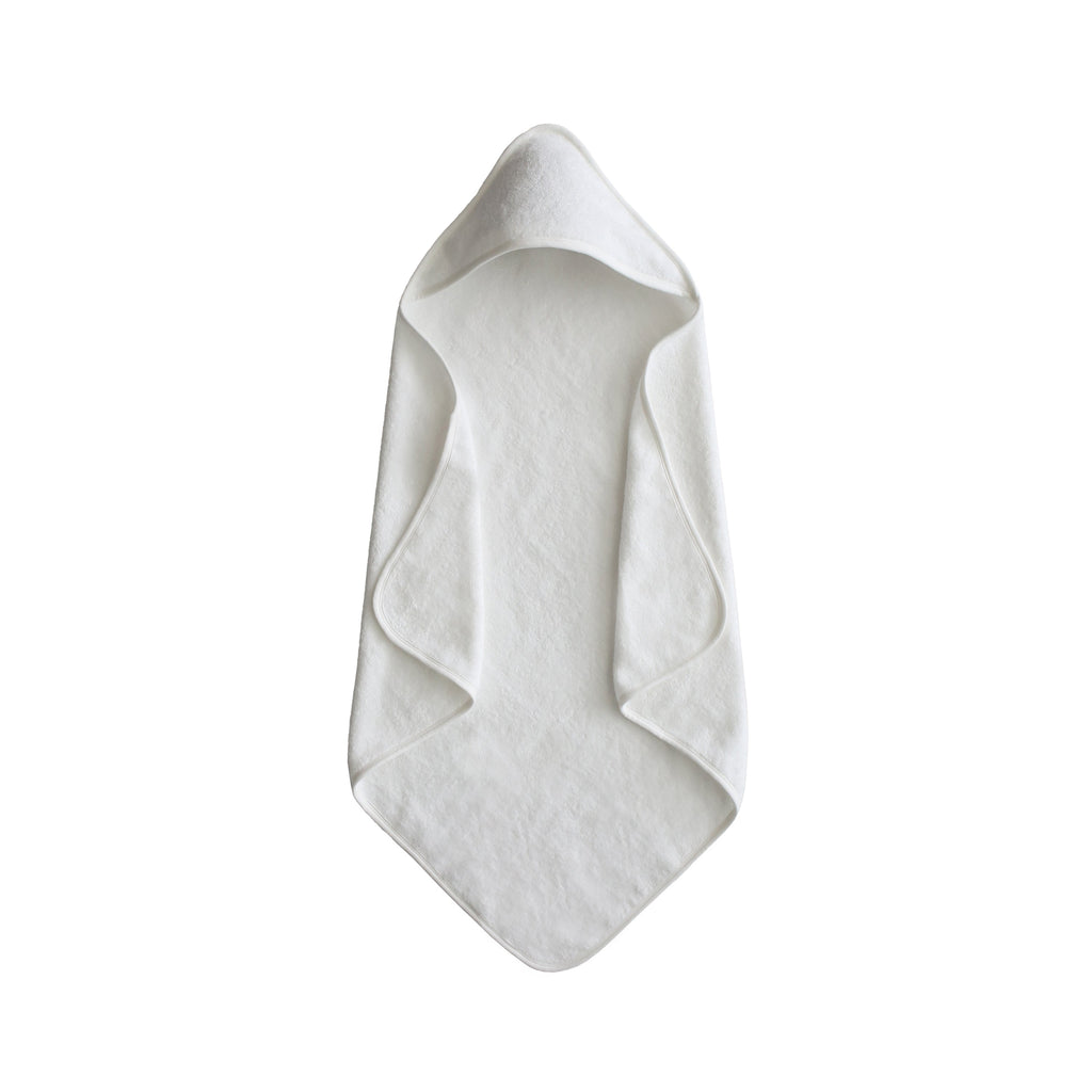 Mushie Organic Cotton Baby Hooded Towel Pearl | Playroom Avenue