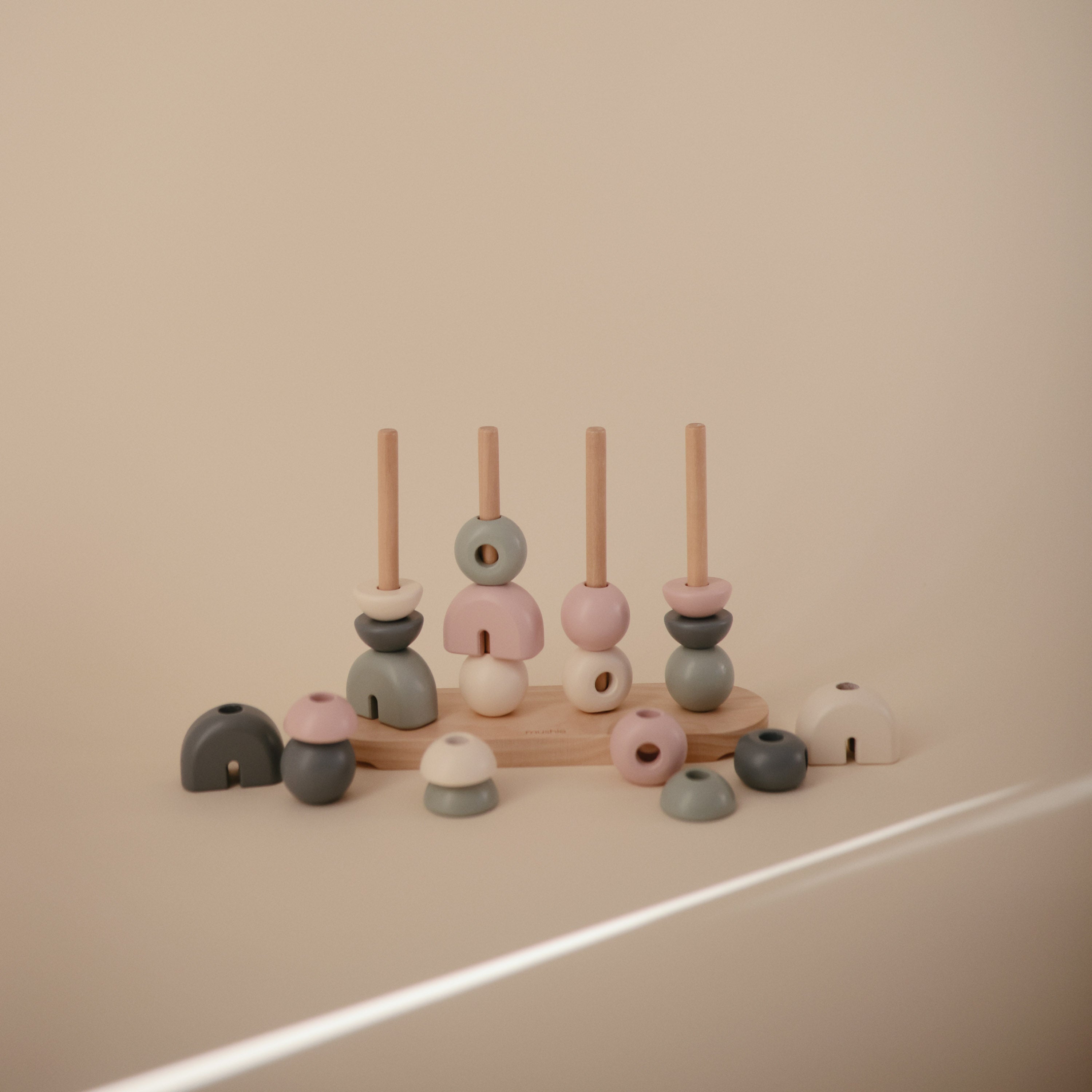Mushie Wooden Multi Shape Stacker | Playroom Avenue
