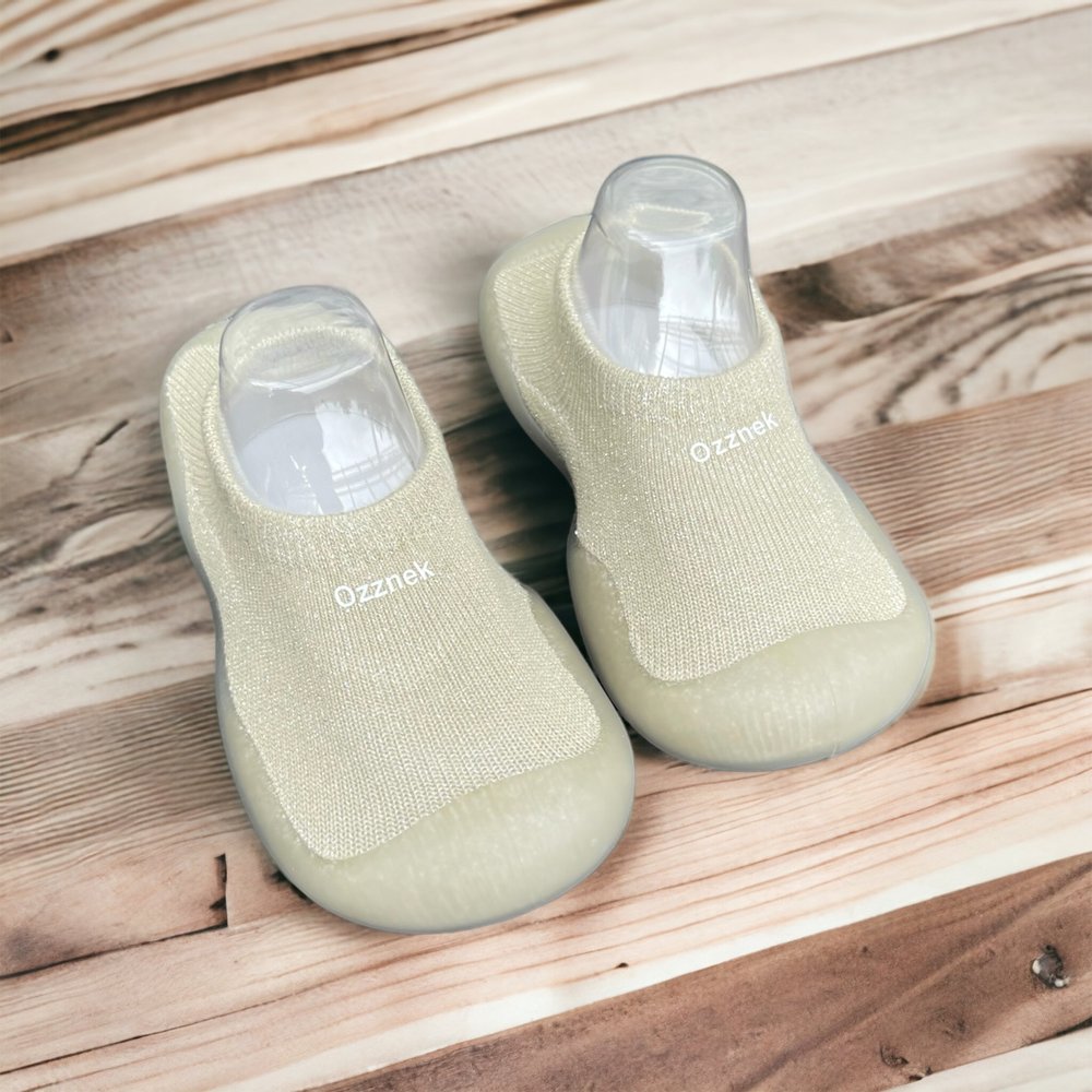 Ozznek Shoes Clear Sole Shoe-Socks for Kids light taupe | Playroom Avenue
