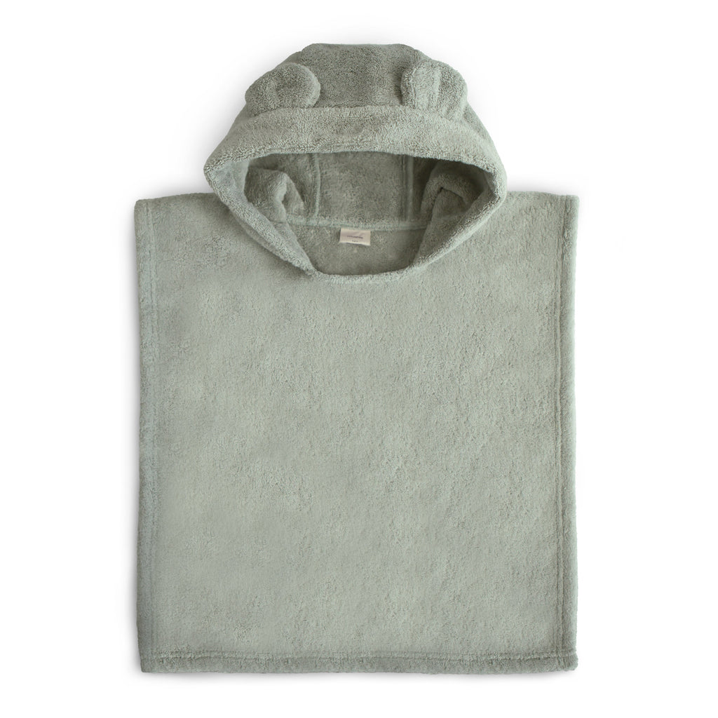 Mushie Bear Poncho Towel Moss | Playroom Avenue