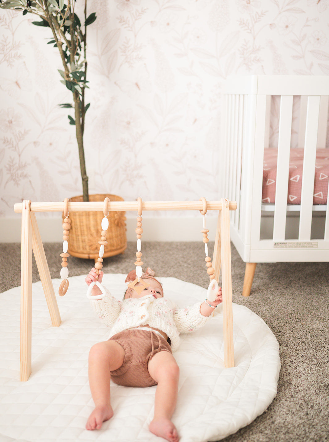 Poppyseed Play Wooden Baby Gym White | Playroom Avenue