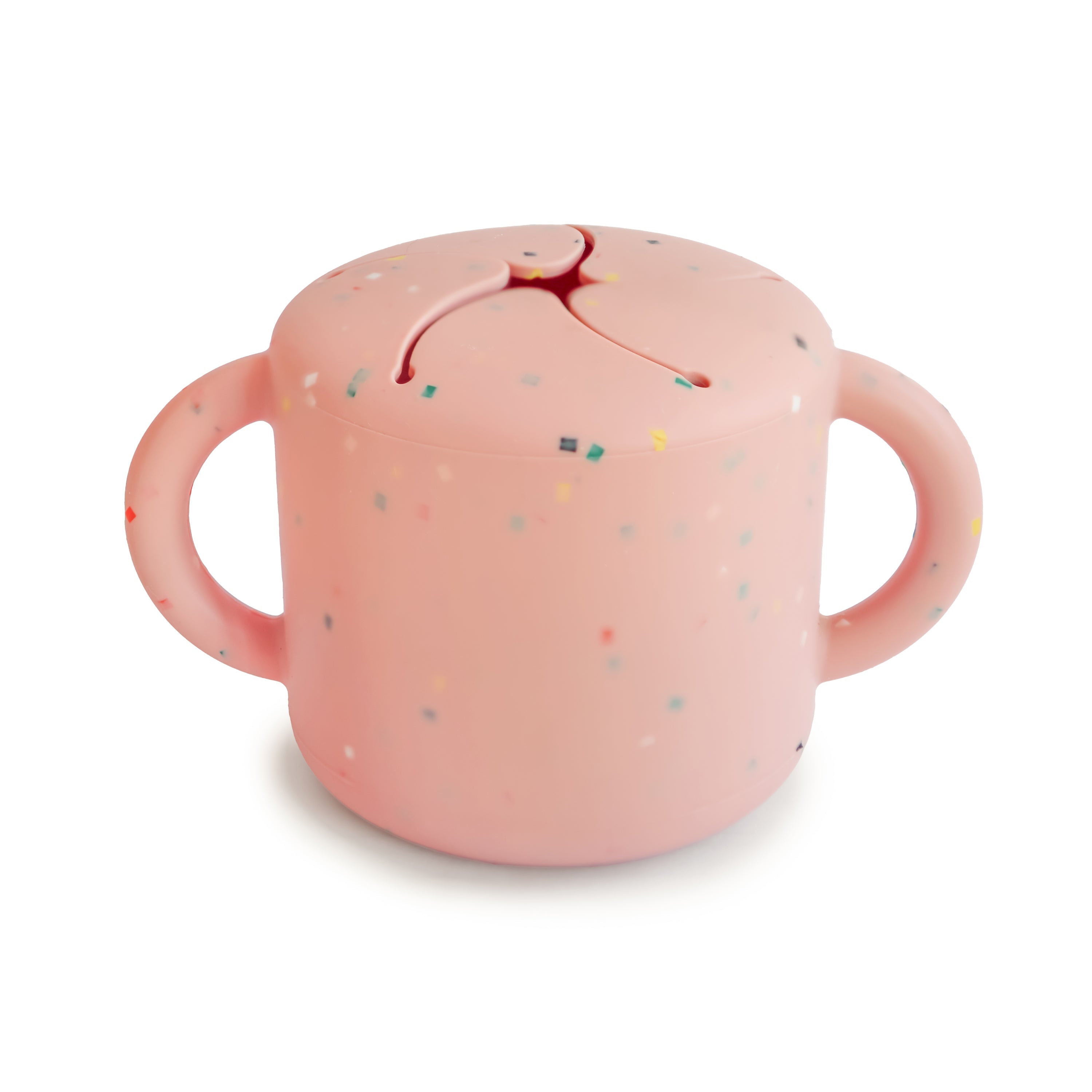 Mushie Snack Cup Powder Pink Confetti | Playroom Avenue