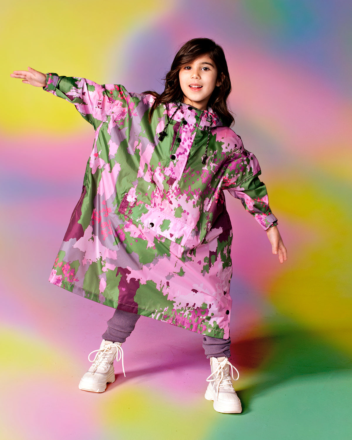 Rainkiss Kids Rain Poncho Digi Spring Camo | Playroom Avenue
