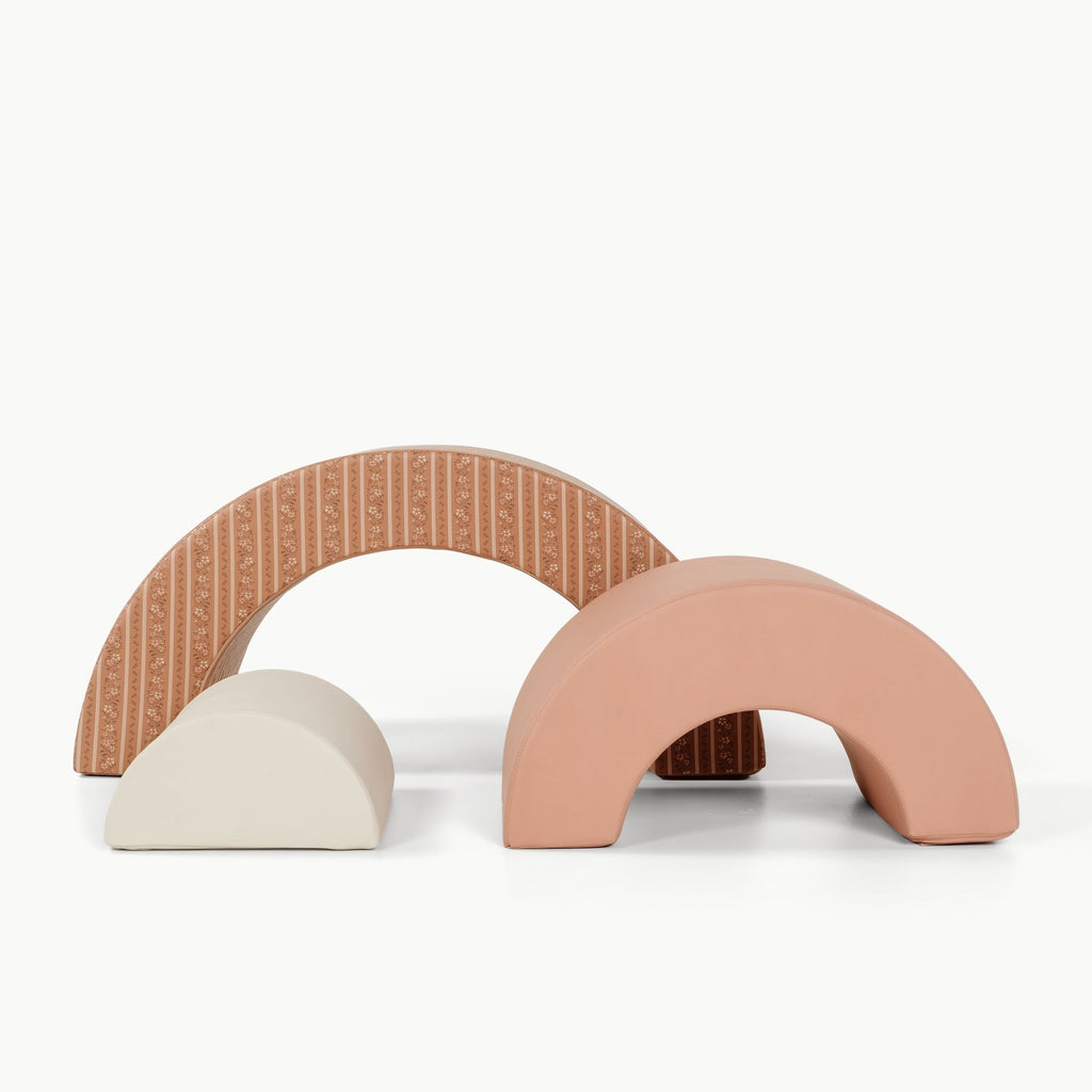 Gathre Arc Playset Floral Stripe • Adobe • Ivory | Playroom Avenue