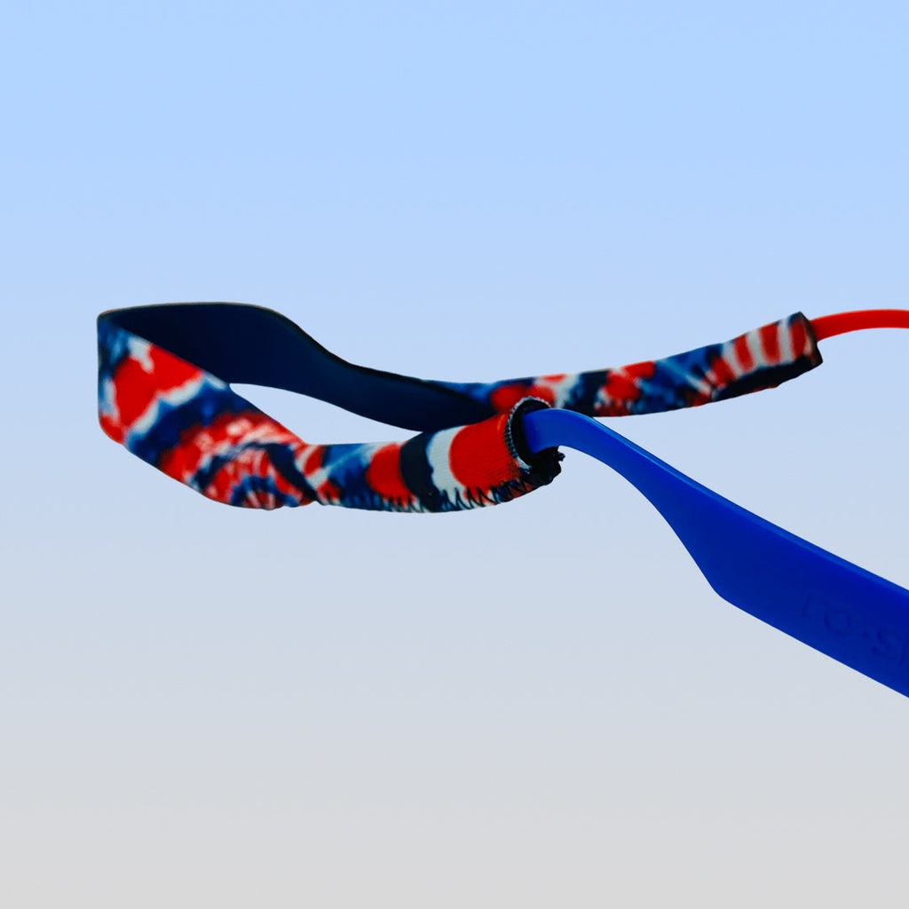 ro•sham•bo Floating Sunglasses Strap USA Tie Dye | Playroom Avenue