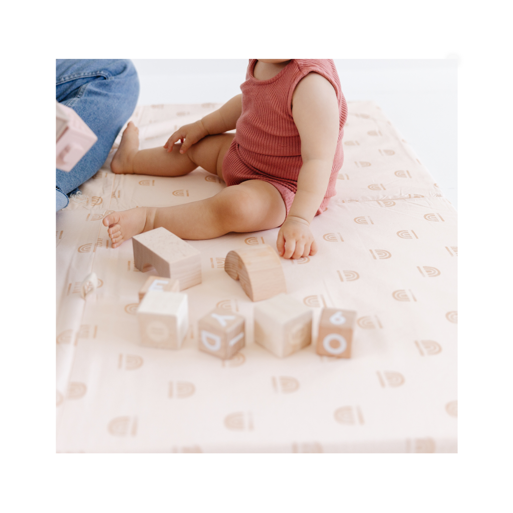 Toki Kids Rainbow Peach Organic Cotton Mat | Playroom Avenue