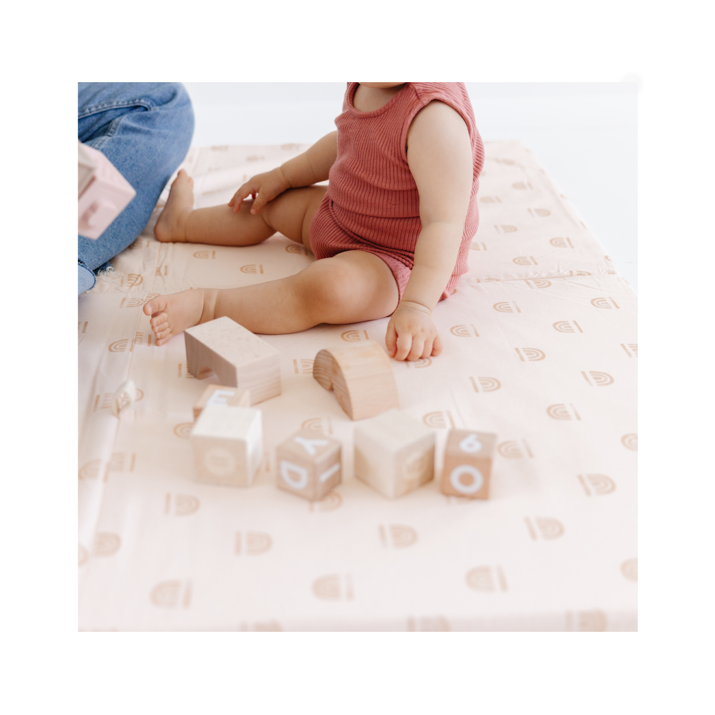 Toki Kids Rainbow Peach Organic Cotton Mat | Playroom Avenue