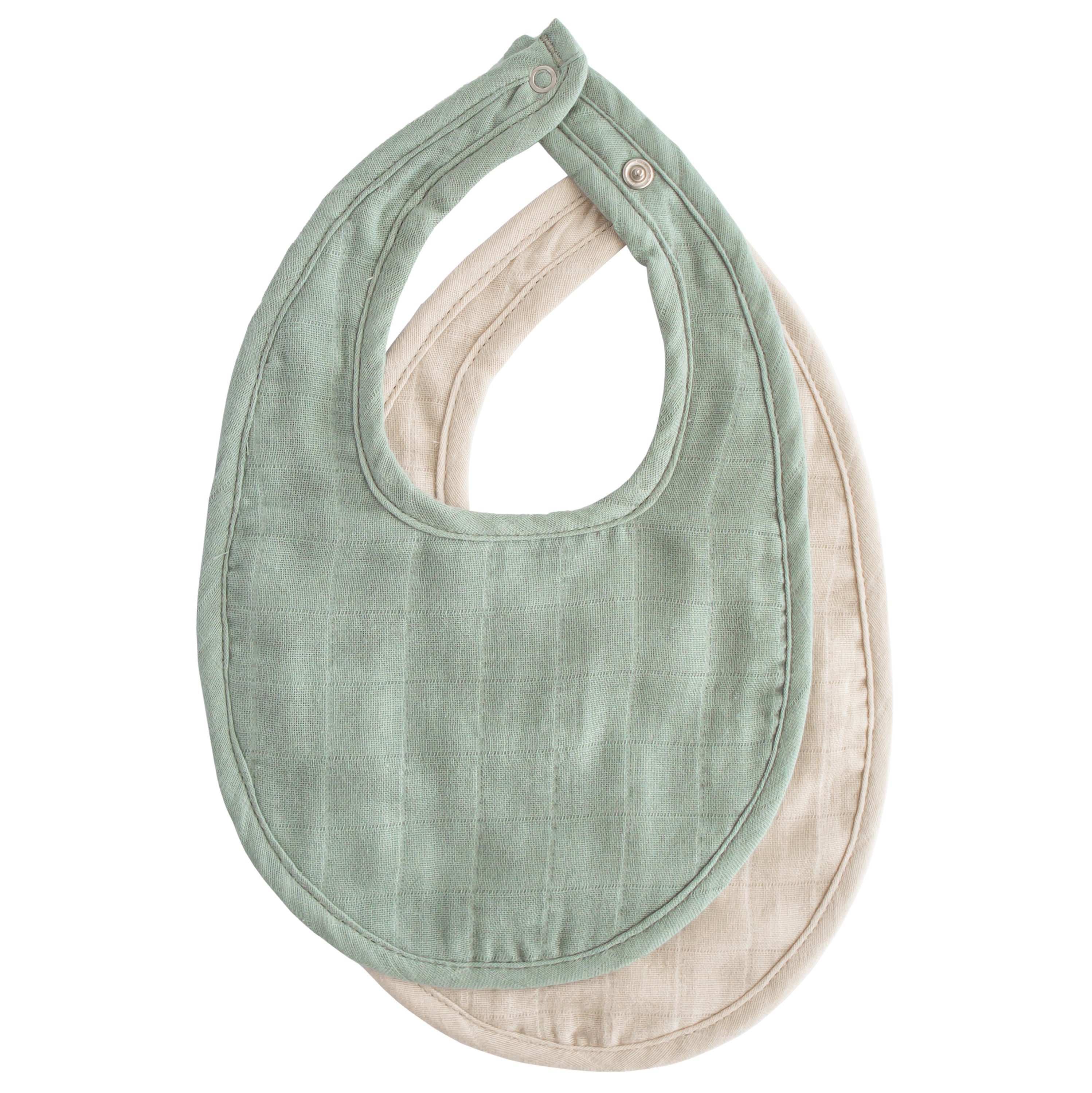 Mushie Muslin Bib Roman Green Fog | Playroom Avenue