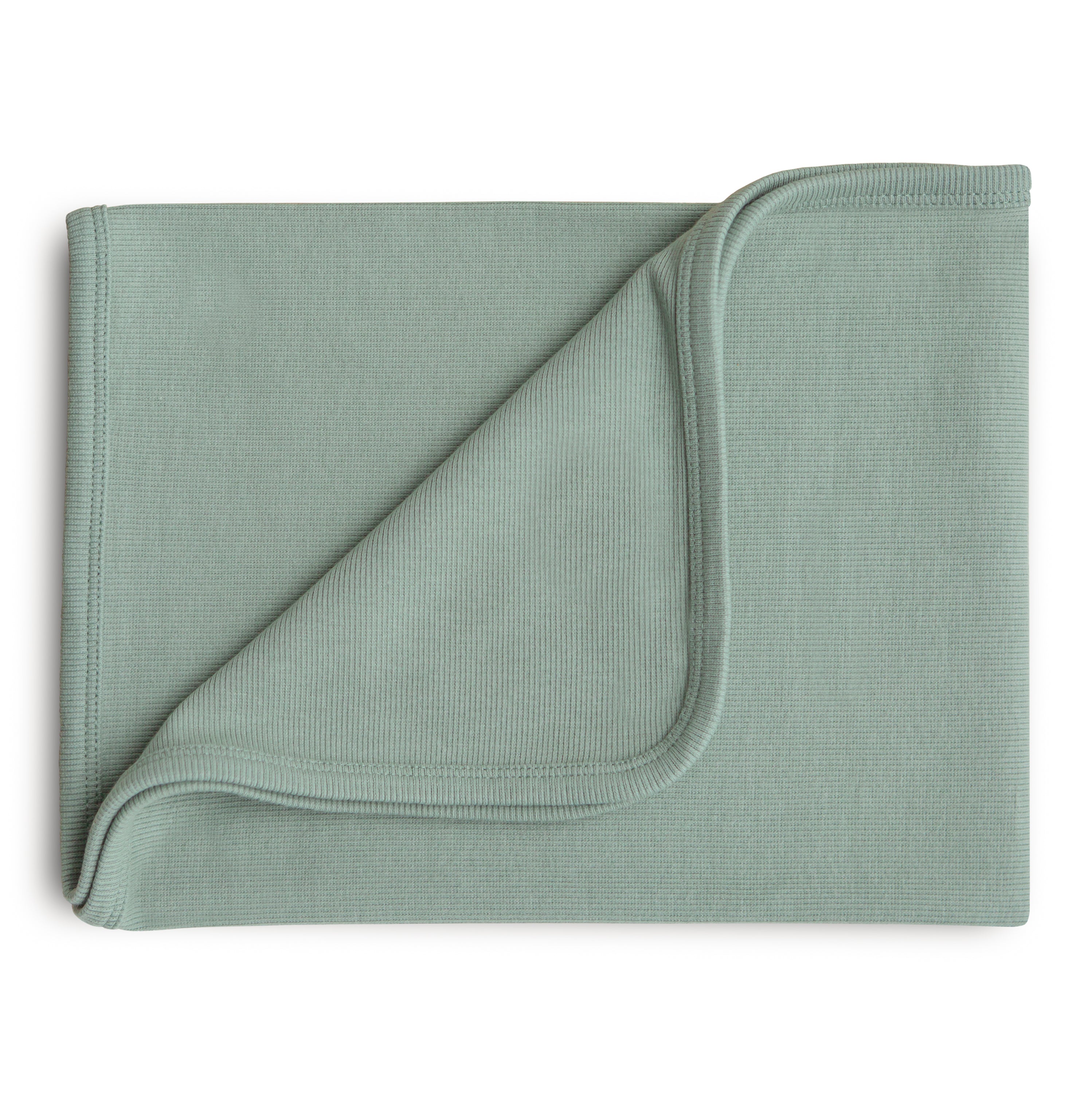 Mushie Ribbed Baby Blanket Roman Green | Playroom Avenue