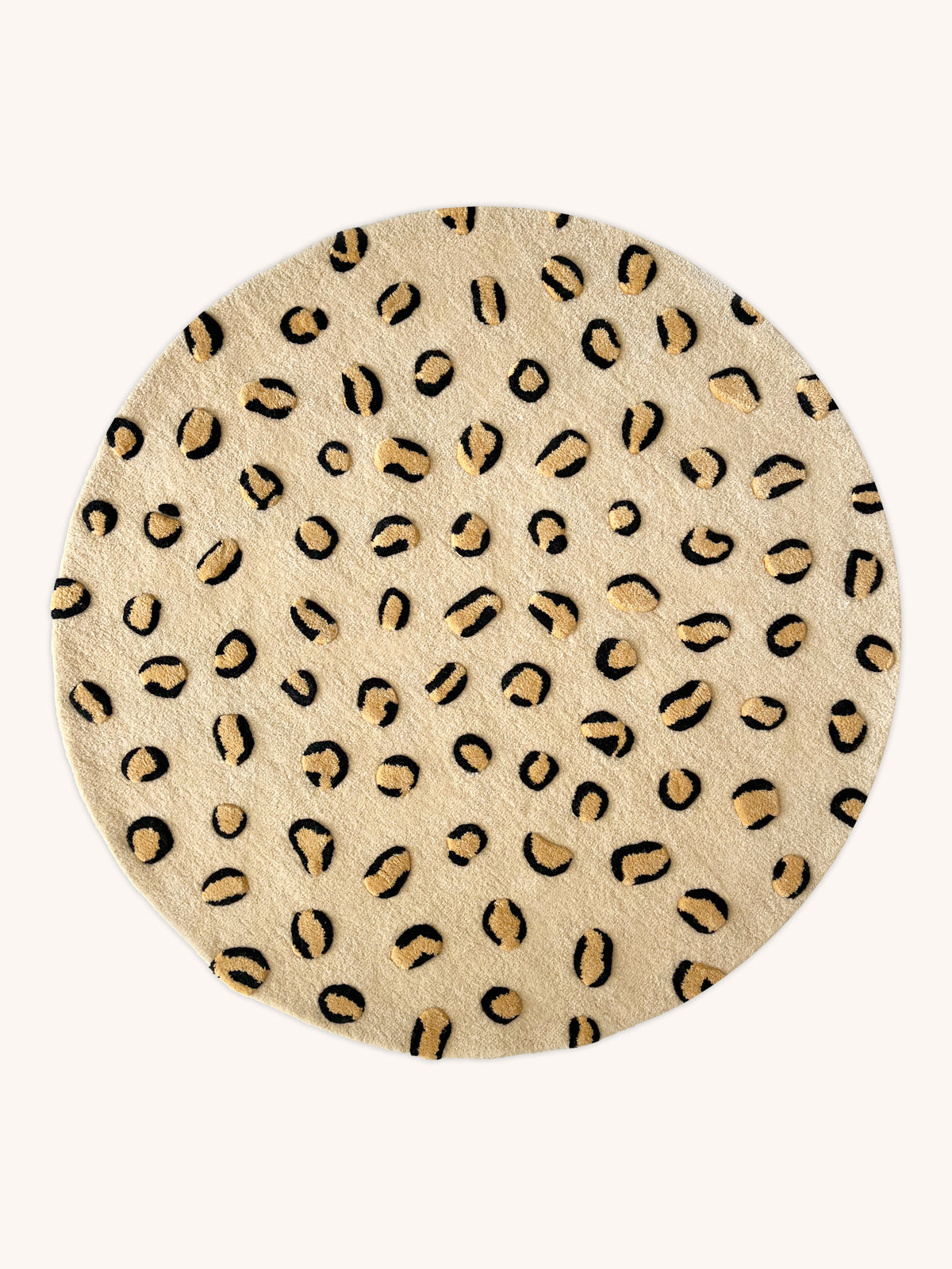 Maison Deux Rug LEOPARD Beige / Brown and Black Print Round Diam. 3.9ft | Playroom Avenue