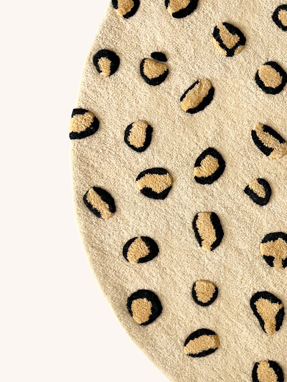 Maison Deux Rug LEOPARD Beige / Brown and Black Print Round Diam. 3.9ft | Playroom Avenue