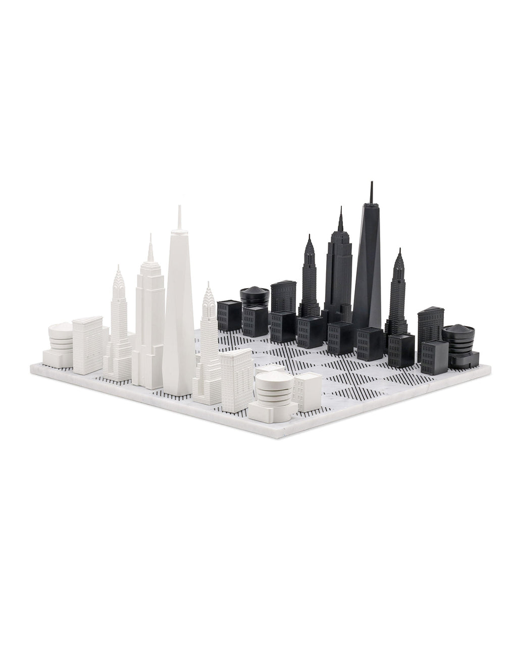 Skyline Chess Chess Set Acrylic NEW YORK Edition with Marble Hatch Board | Playroom Avenue