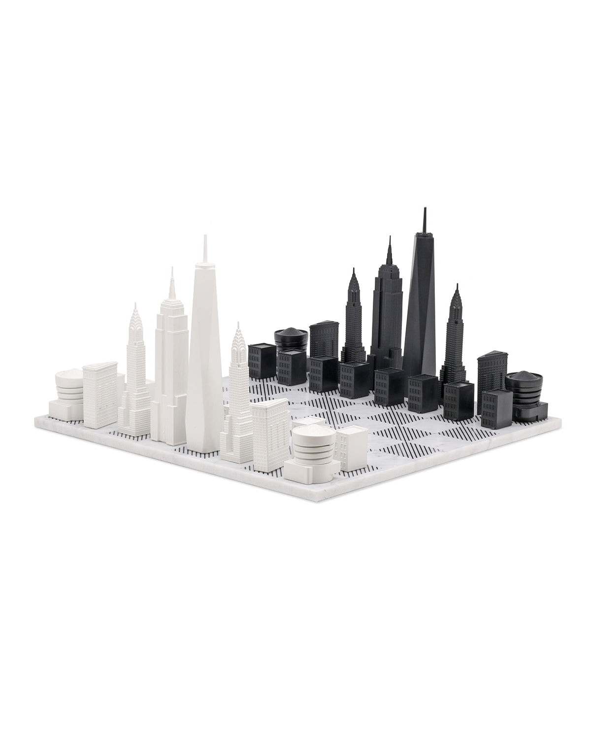 Skyline Chess Chess Set Acrylic NEW YORK Edition with Marble Hatch Board | Playroom Avenue