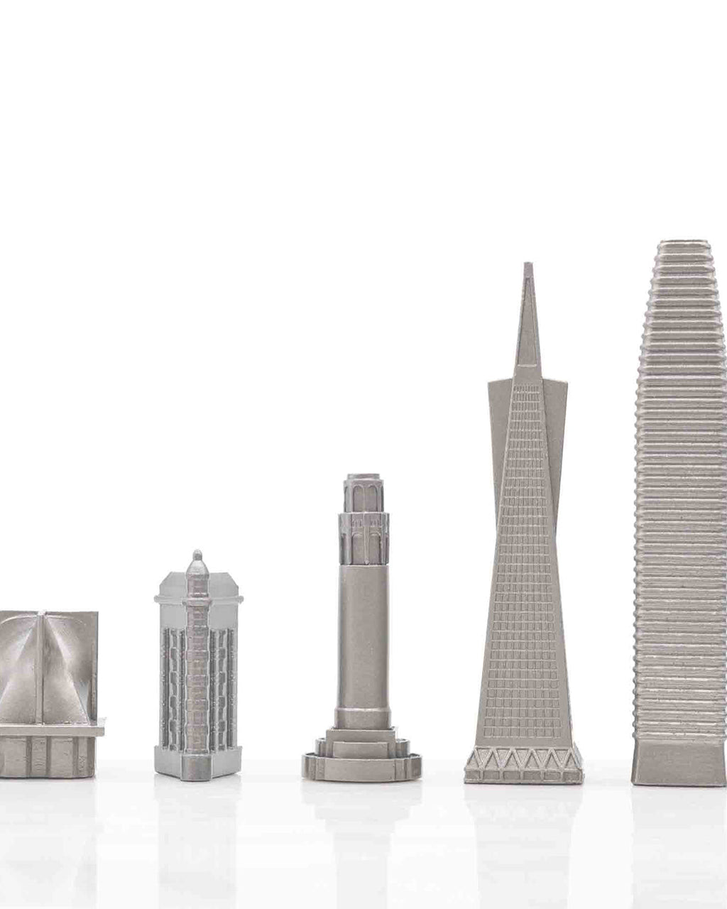 Skyline Chess Chess Set Stainless Steel SAN FRANCISCO Edition with Wood Map Board | Playroom Avenue