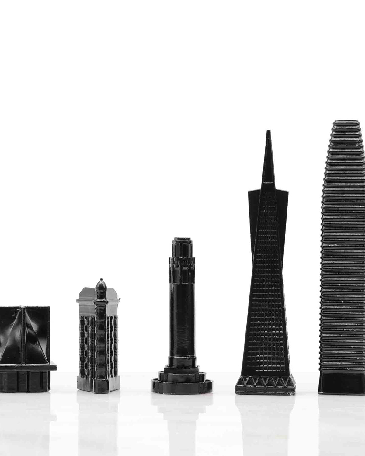 Skyline Chess Chess Set Stainless Steel SAN FRANCISCO Edition with Wood Map Board | Playroom Avenue