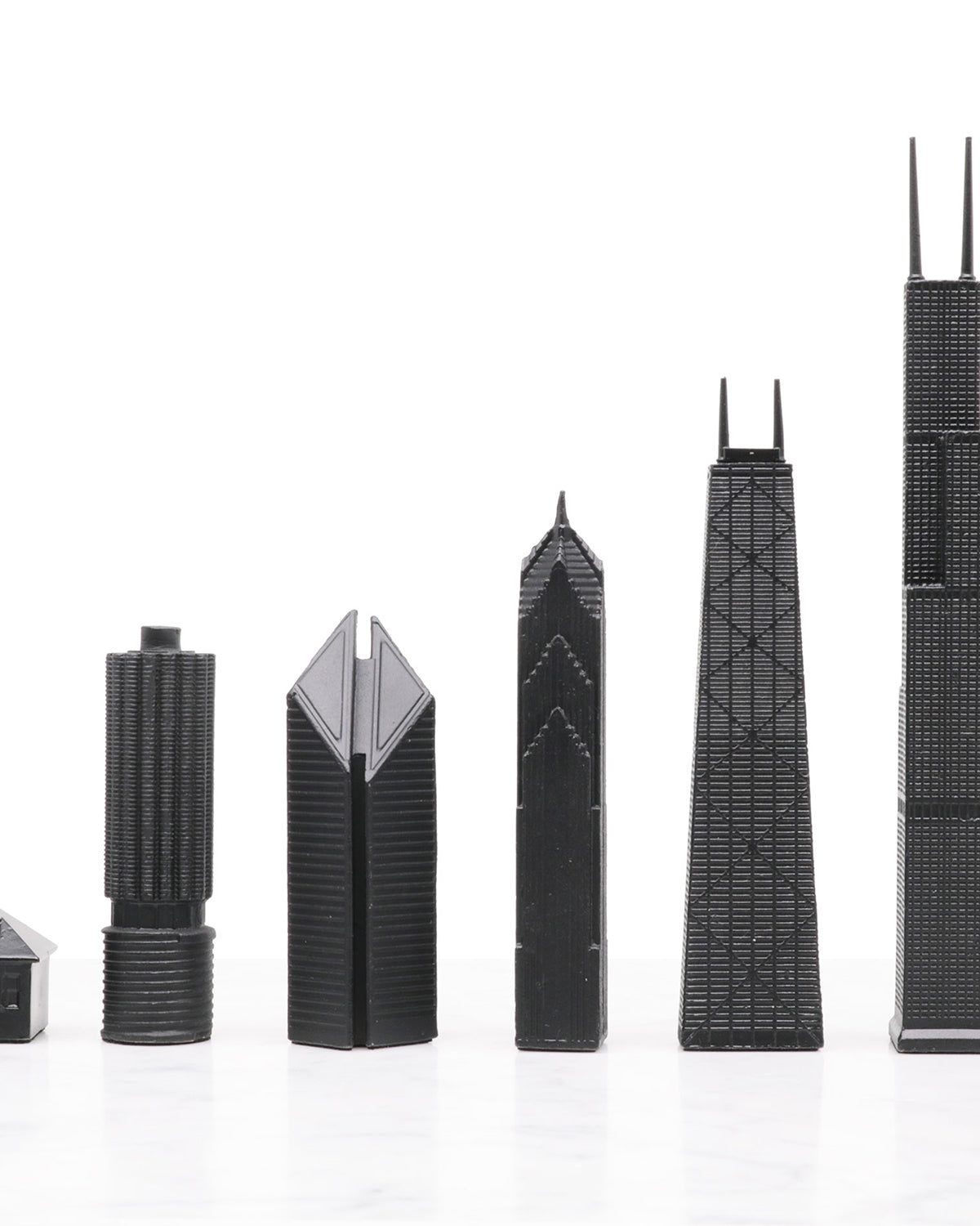 Skyline Chess Chess Set Stainless Steel CHICAGO Edition with Chicago Wood Map Board | Playroom Avenue