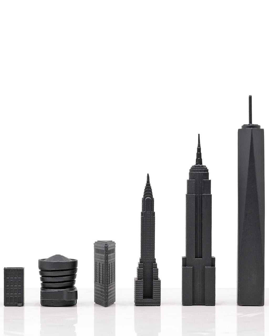 Skyline Chess Chess Set Luxury Bronze NEW YORK Edition with Marble Hatch Board | Playroom Avenue