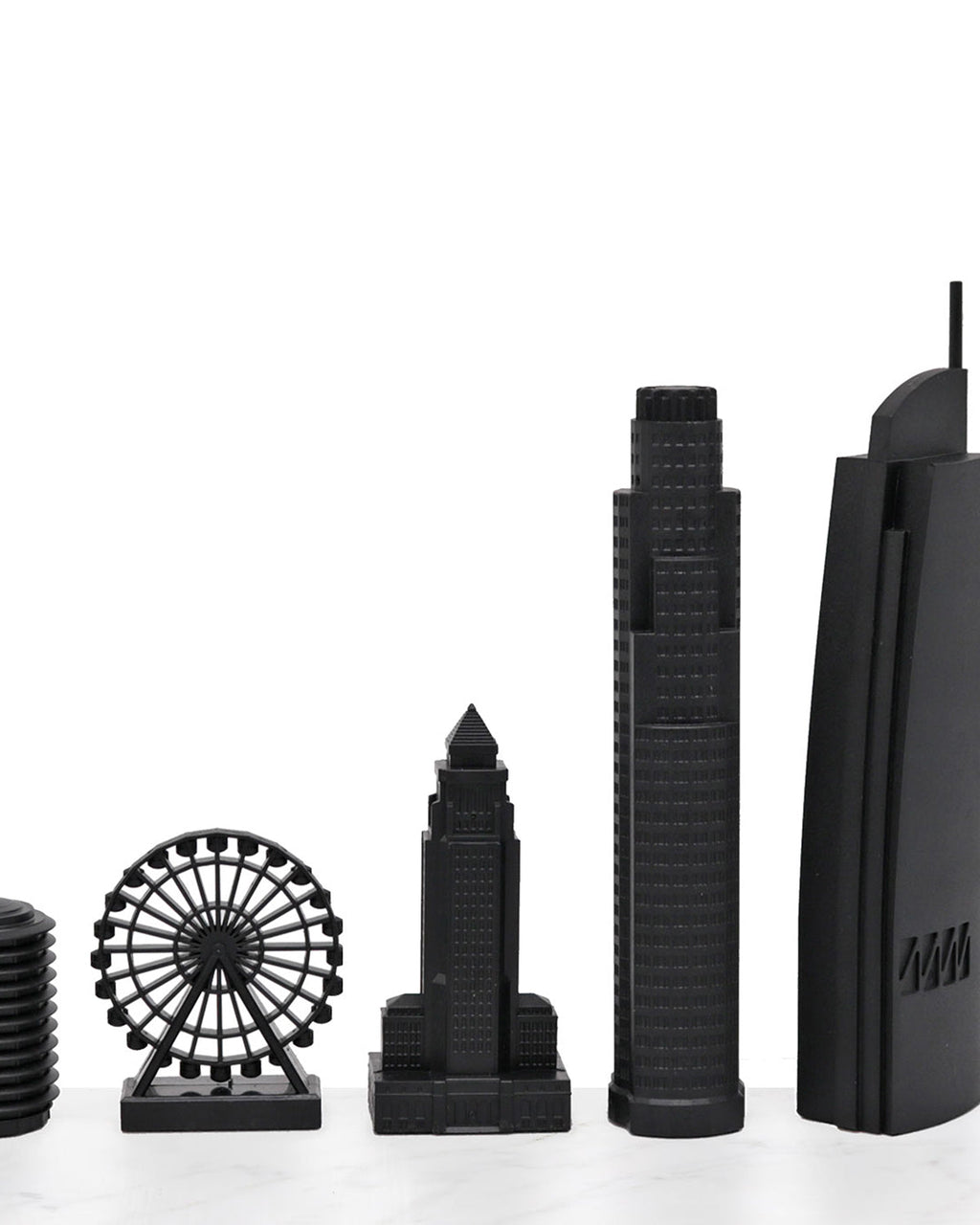 Skyline Chess Chess Set Acrylic LOS ANGELES Edition with Marble Hatch Board | Playroom Avenue