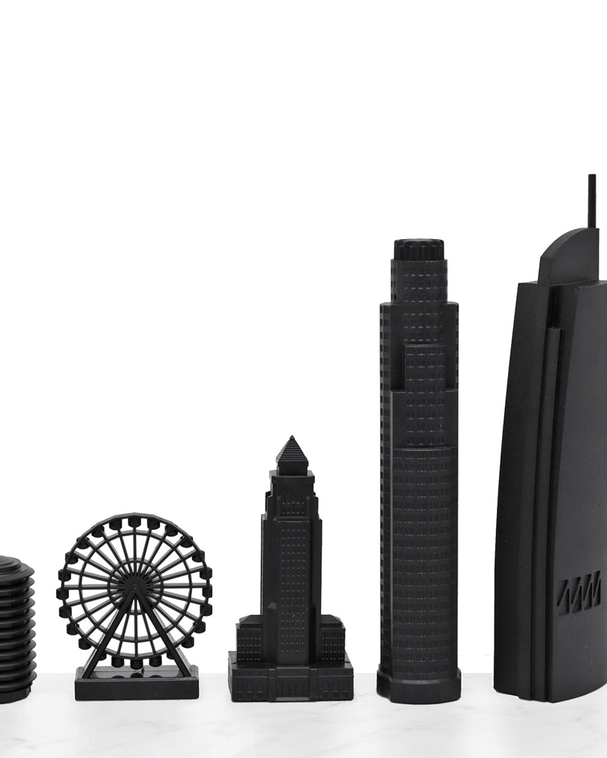 Skyline Chess Chess Set Acrylic LOS ANGELES Edition with Marble Hatch Board | Playroom Avenue