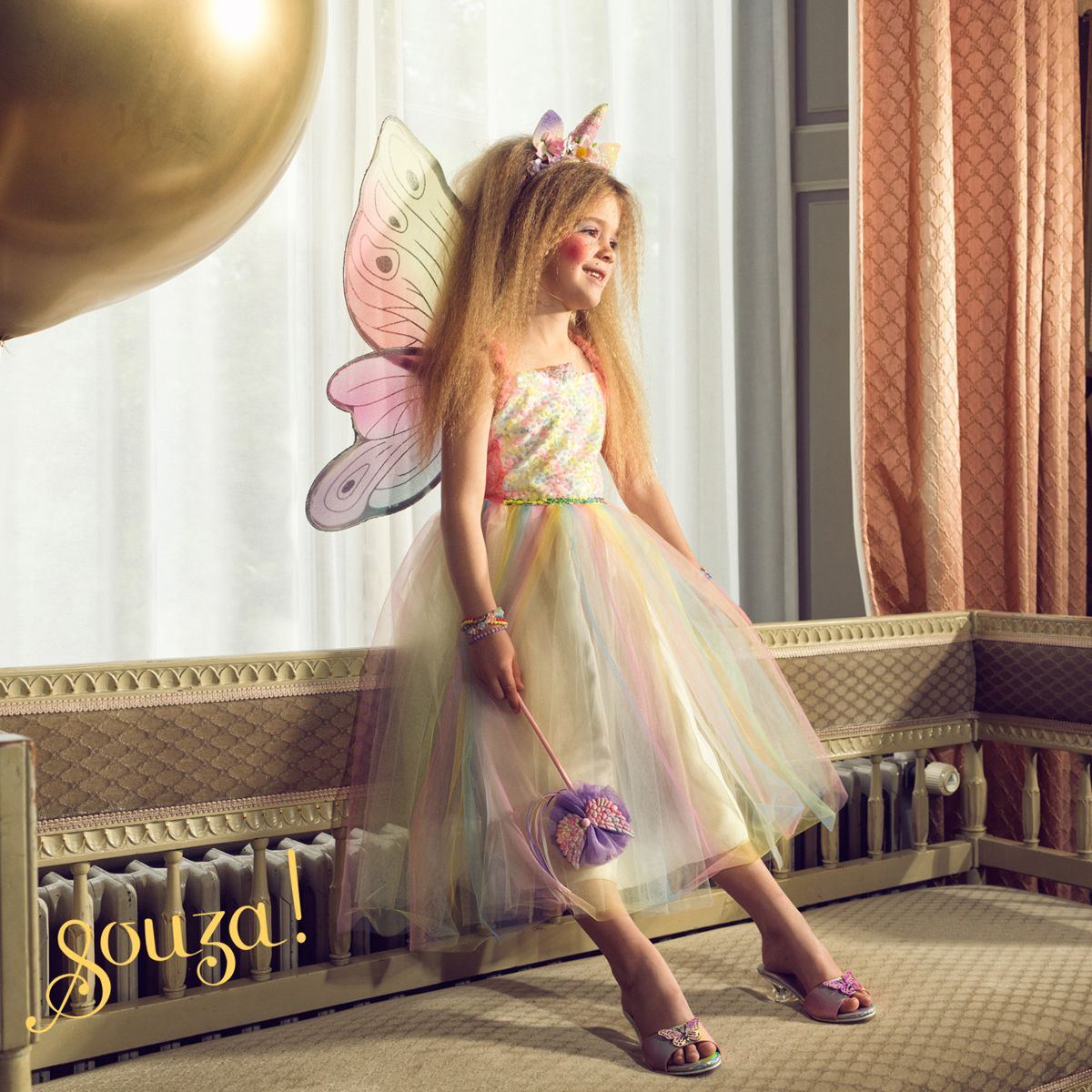 Souza Valerie Fairy Costume – Dress and Wings Set (multicolor) | Playroom Avenue