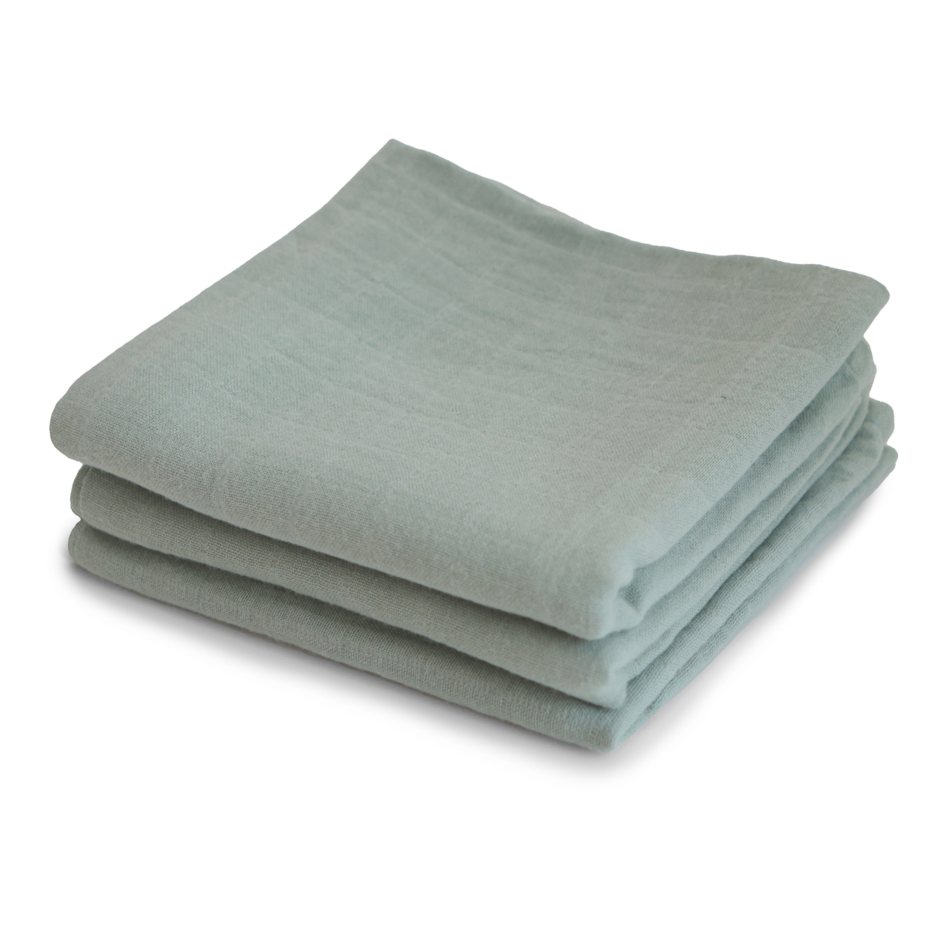 Mushie Organic Cotton Muslin Cloths 3-Pack Sage | Playroom Avenue