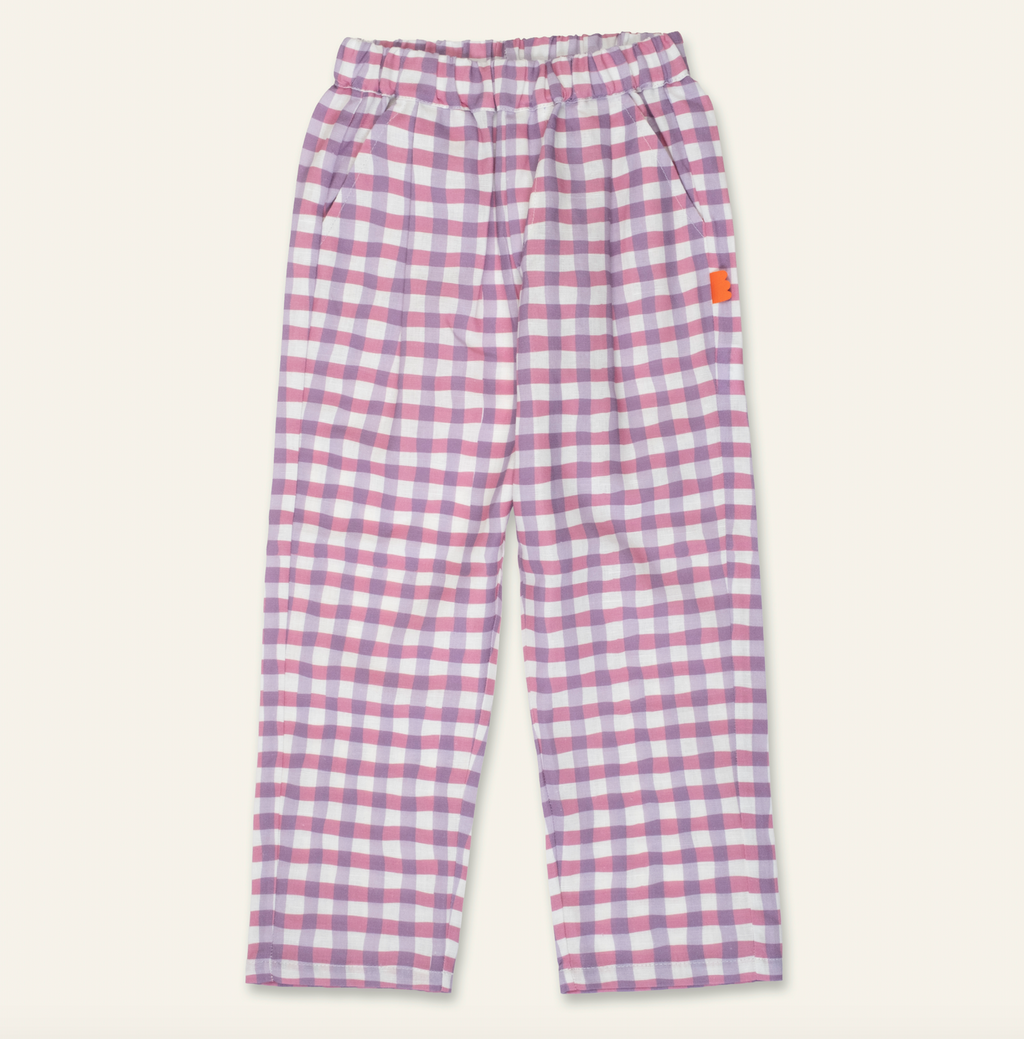 Mon Coeur Linen Purple Gingham Pant