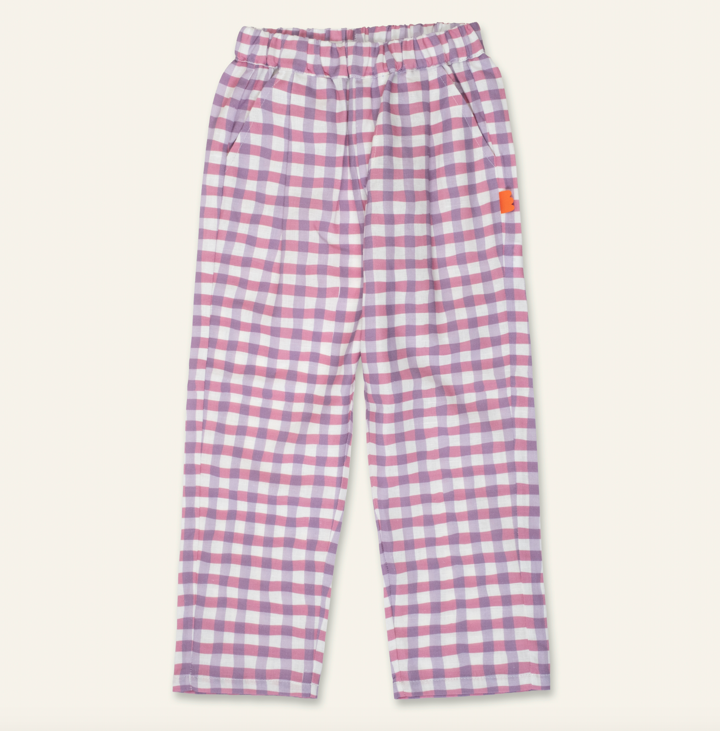 Mon Coeur Linen Purple Gingham Pant