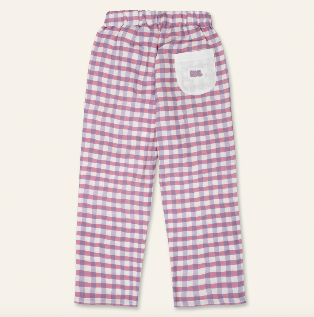 Mon Coeur Linen Purple Gingham Pant