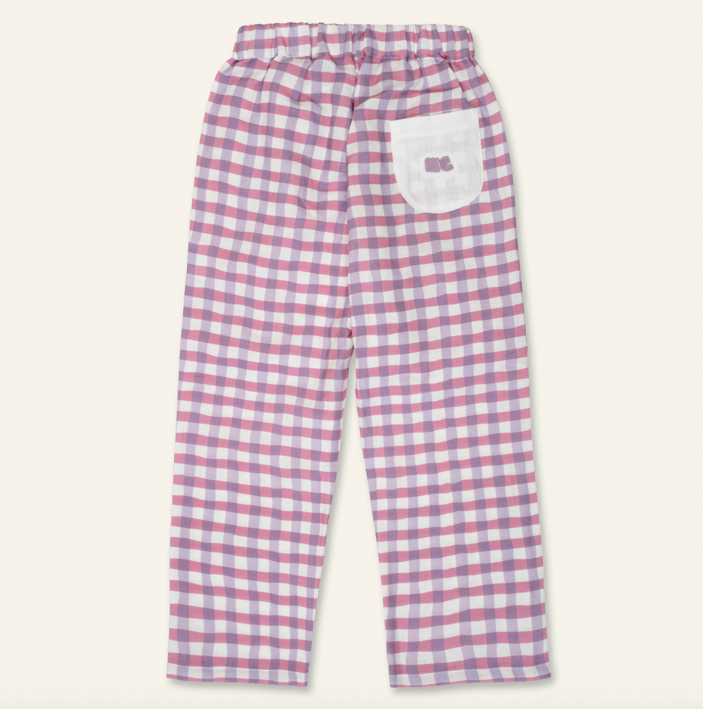 Mon Coeur Linen Purple Gingham Pant