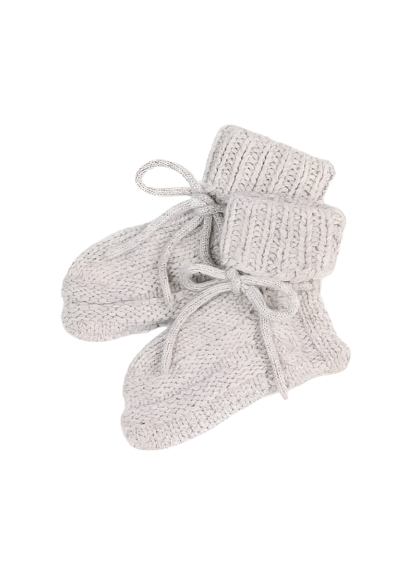 La Petit Lapin Cashmere Booties | Gray | Playroom Avenue