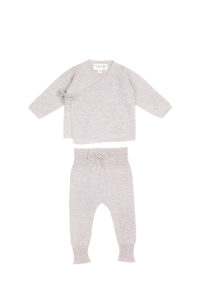 La Petit Lapin Cashmere Wrap Cardigan | Grey Dawn | Playroom Avenue