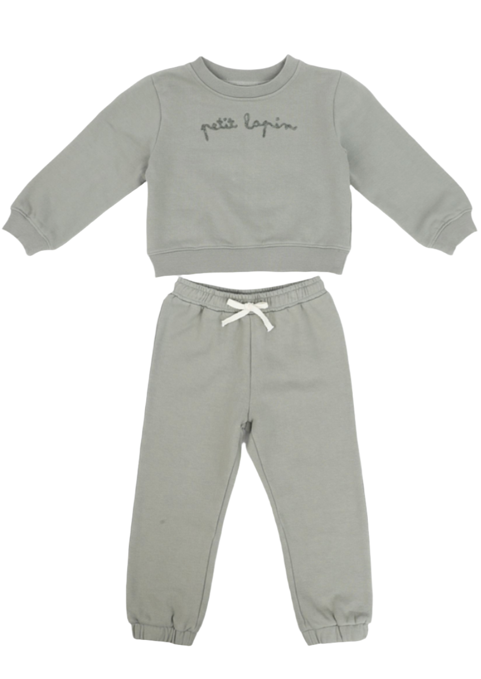 La Petit Lapin Finley | Cotton Fleece Sweatsuit Set | Petit Lapin | Mulled Basil | Playroom Avenue