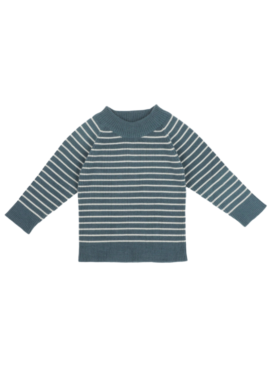 La Petit Lapin Cashmere Sweater | Navy/Creme | Playroom Avenue