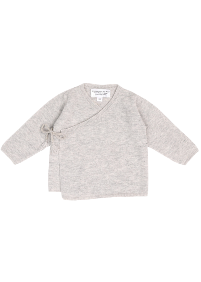 La Petit Lapin Cashmere Wrap Cardigan | Grey Dawn | Playroom Avenue