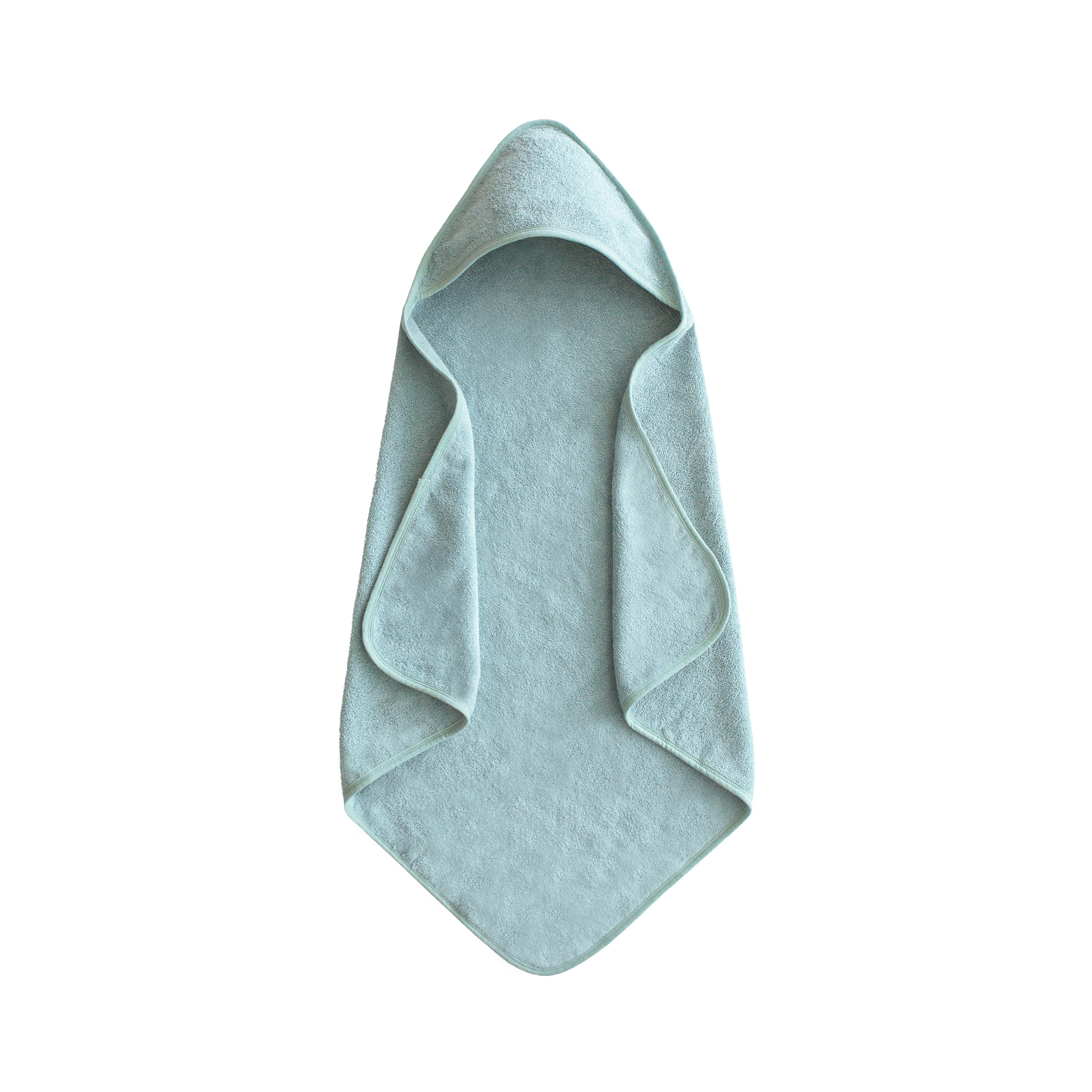 Mushie Organic Cotton Baby Hooded Towel Sea Mist | Playroom Avenue