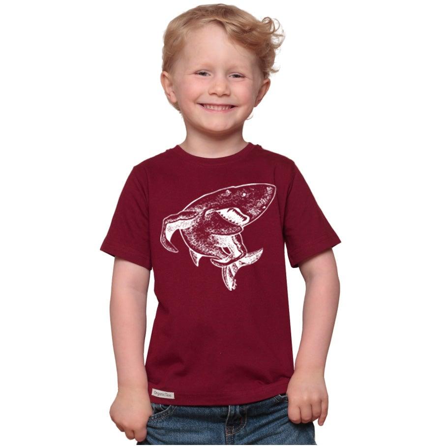 Uni-T Shark T-Shirt for Kids Burgundy | Playroom Avenue
