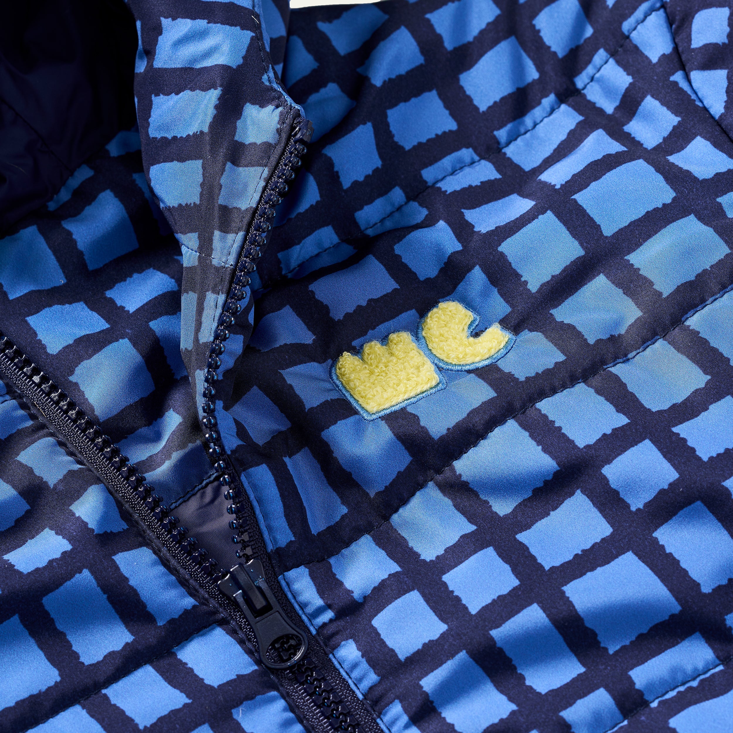 Mon Coeur Blue Grid Puffer | Playroom Avenue