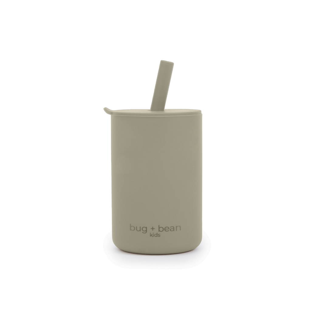 bug + bean kids Silicone Cup with Lid + Straw | Playroom Avenue