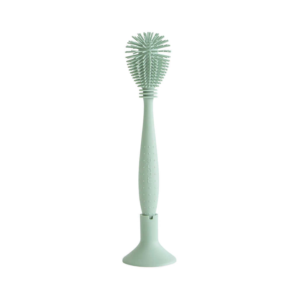 Mushie Silicone Baby Bottle Brush Cambridge Blue | Playroom Avenue