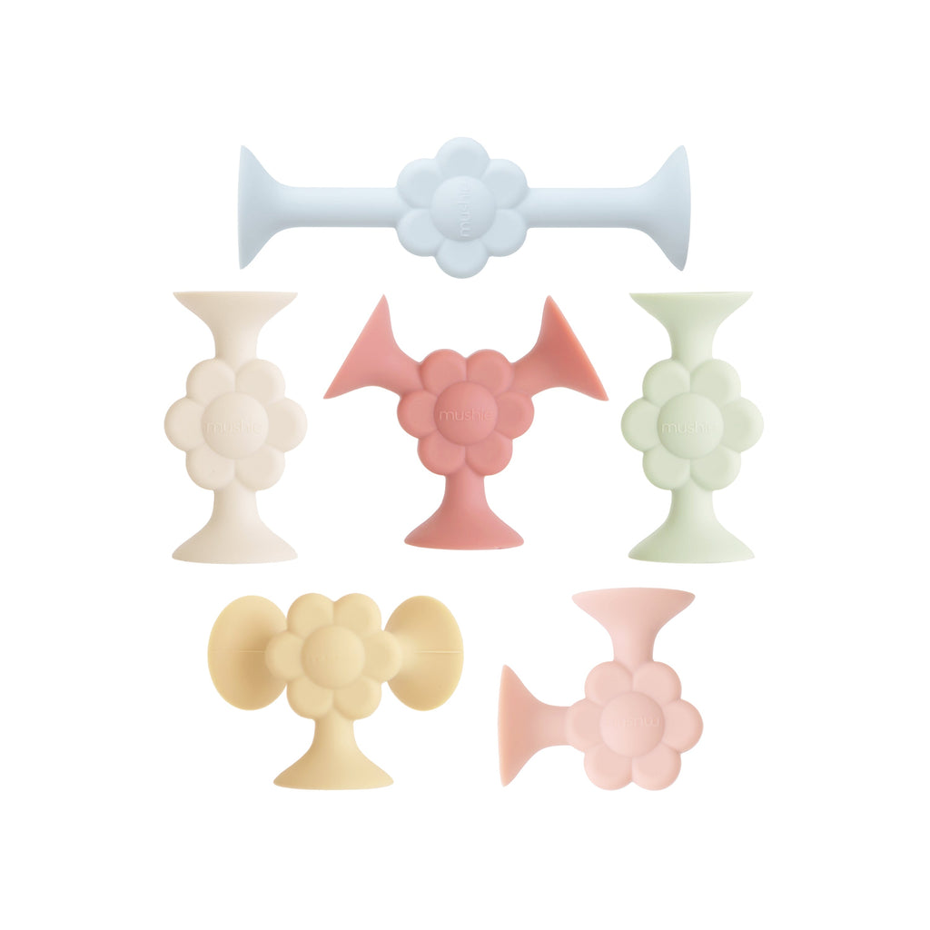 Mushie Daisy Silicone Suction Builders Daisy. | Playroom Avenue
