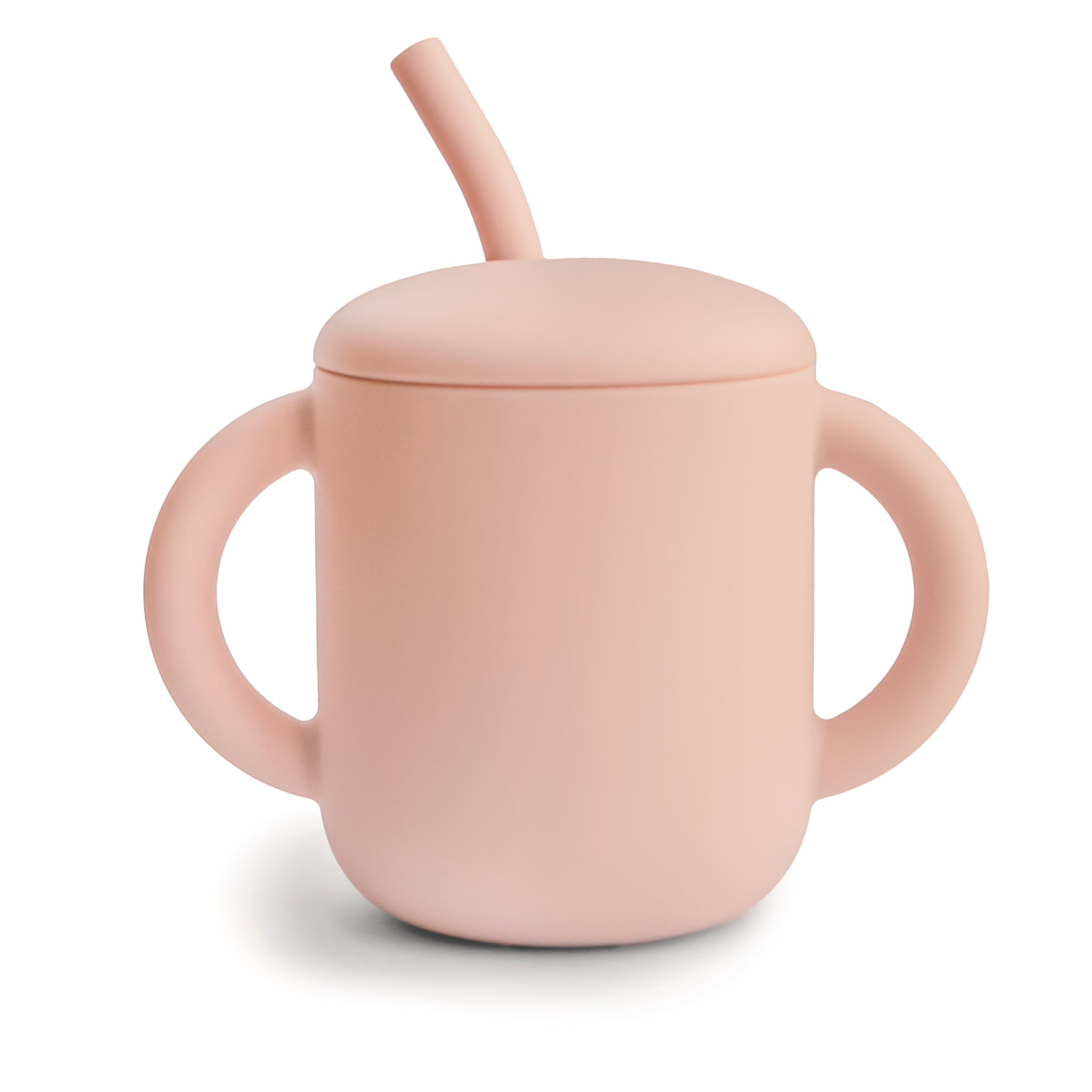 Mushie Silicone Training Cup + Straw Blush | Playroom Avenue