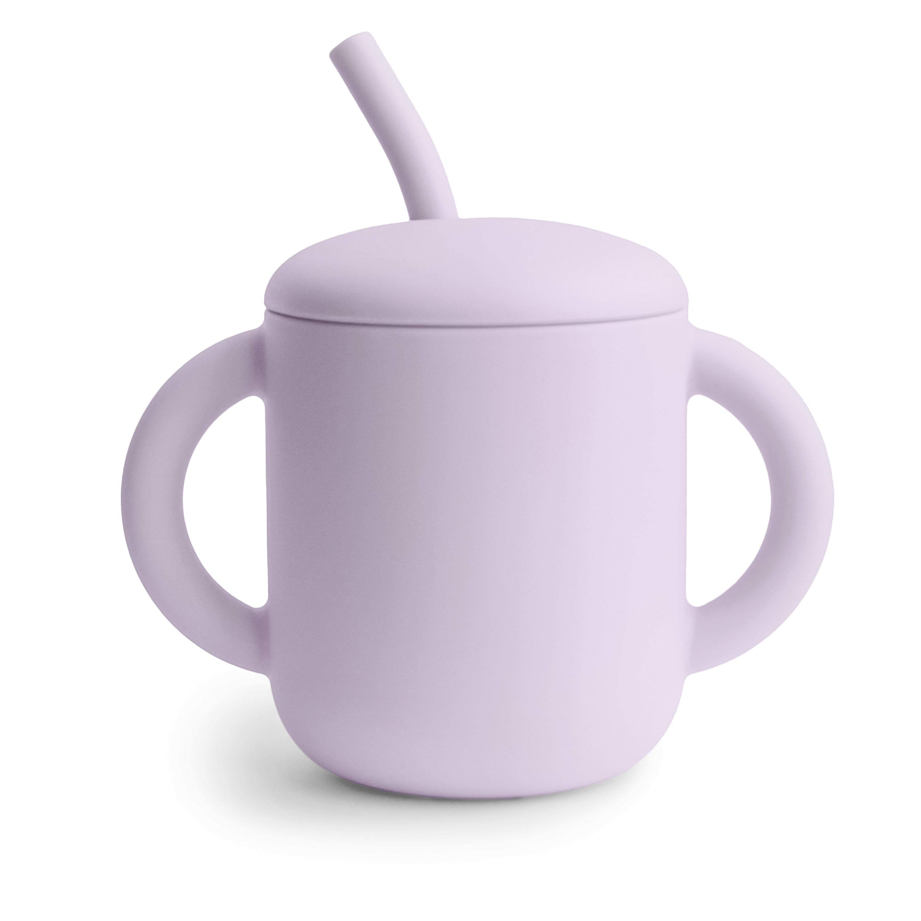 Mushie Silicone Training Cup + Straw Soft Lilac | Playroom Avenue