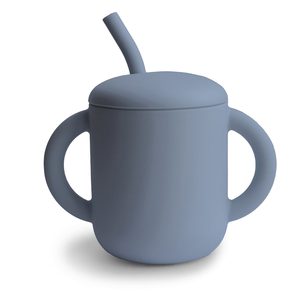 Mushie Silicone Training Cup + Straw Tradewinds | Playroom Avenue