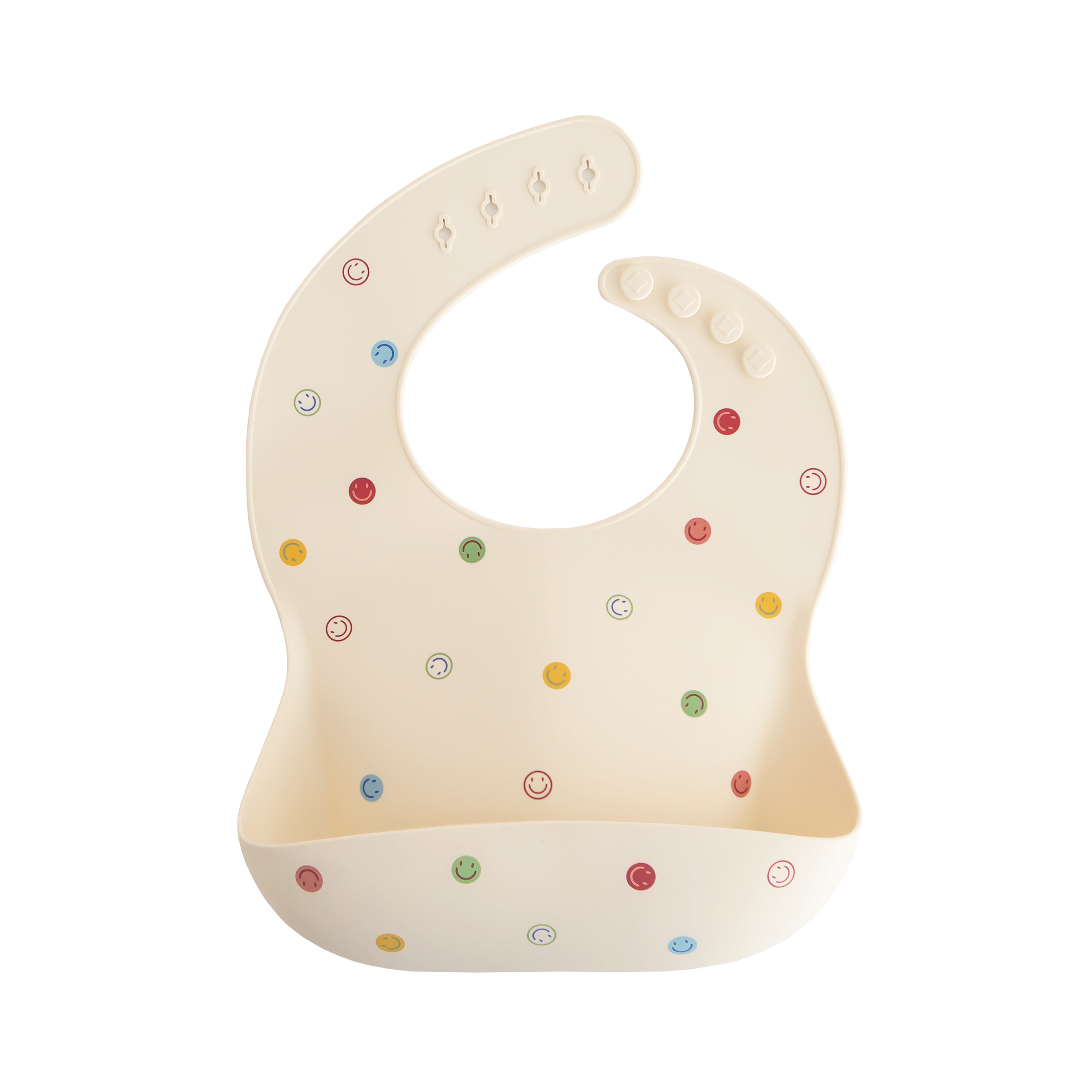 Mushie Silicone Baby Bib Smiley Face | Playroom Avenue