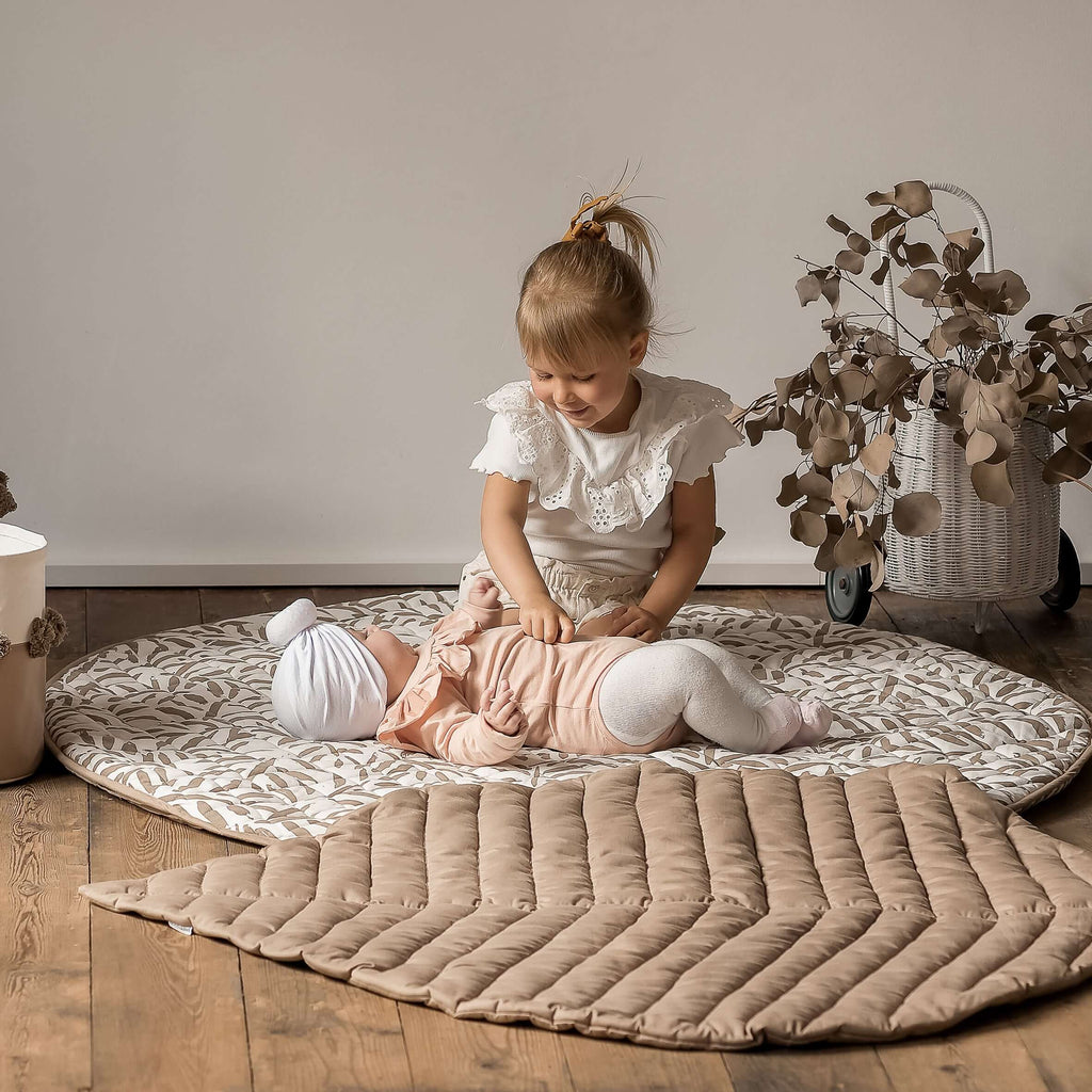 Toddlekind Snuggle Mat | Leaves - Tan | Playroom Avenue