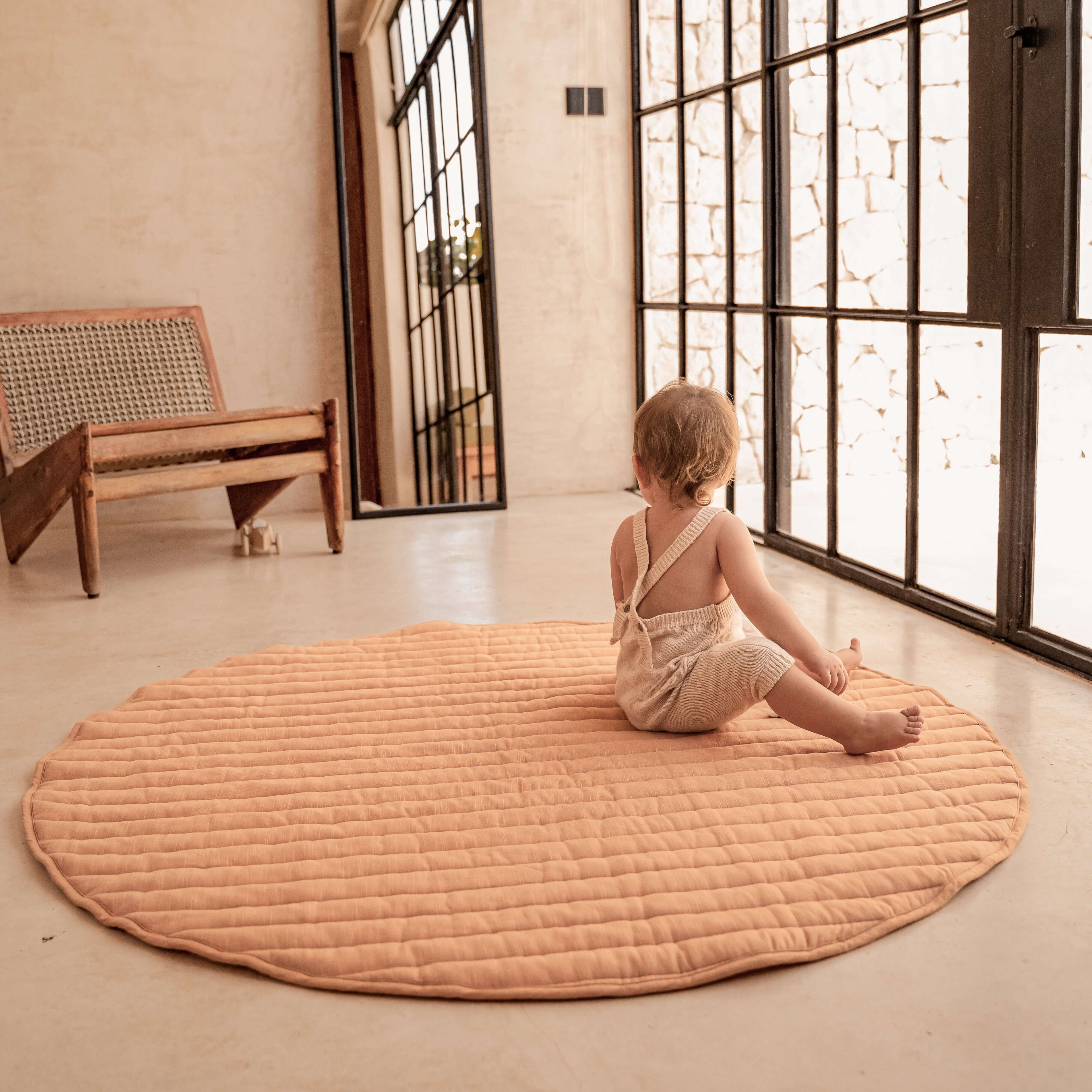 Toddlekind Snuggle Mat | Stripes - Camel | Playroom Avenue