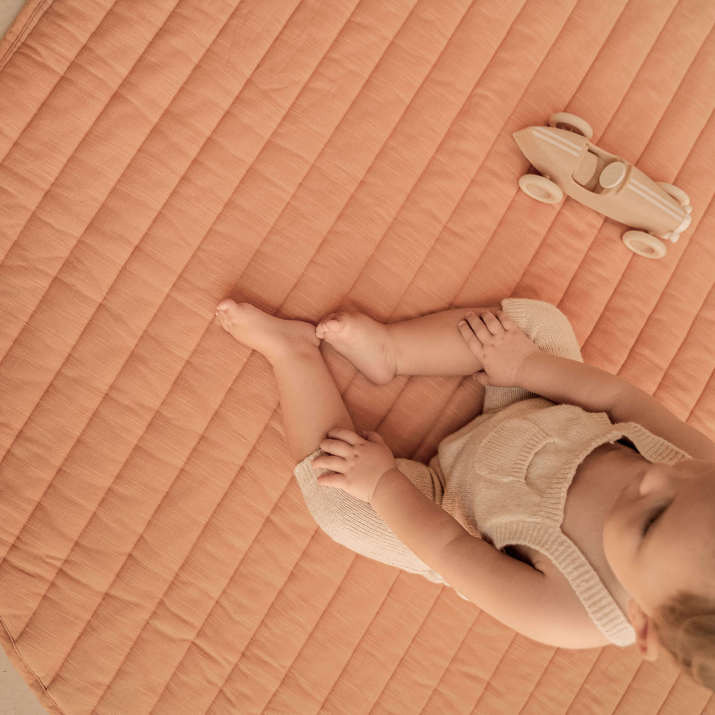 Toddlekind Snuggle Mat | Stripes - Camel | Playroom Avenue