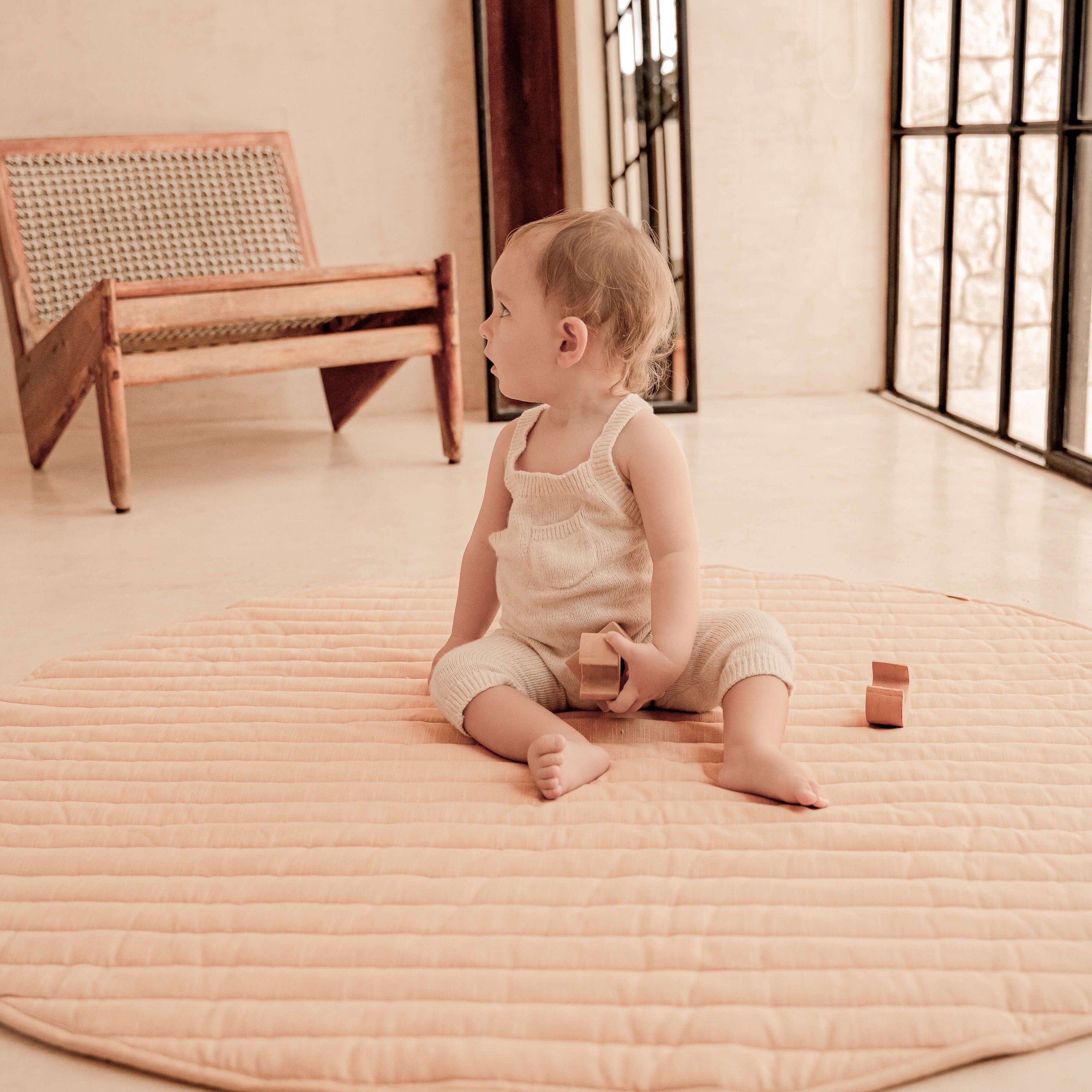 Toddlekind Snuggle Mat | Stripes - Sandstone | Playroom Avenue
